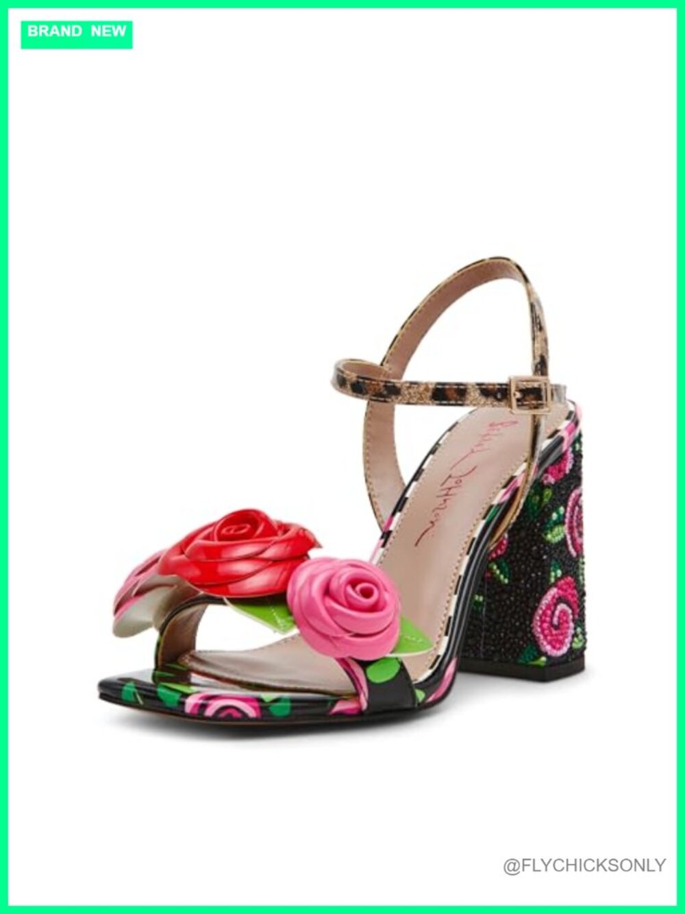 Rhinestone Gladiator Block Heel Sandal Ankle Strap Formal Party